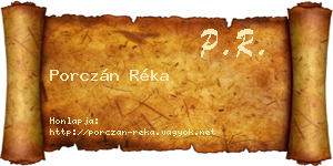 Porczán Réka névjegykártya